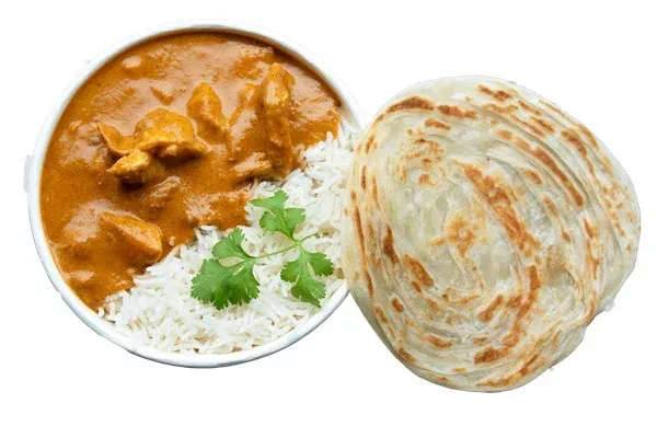 Indisk lille skål med parotta brød