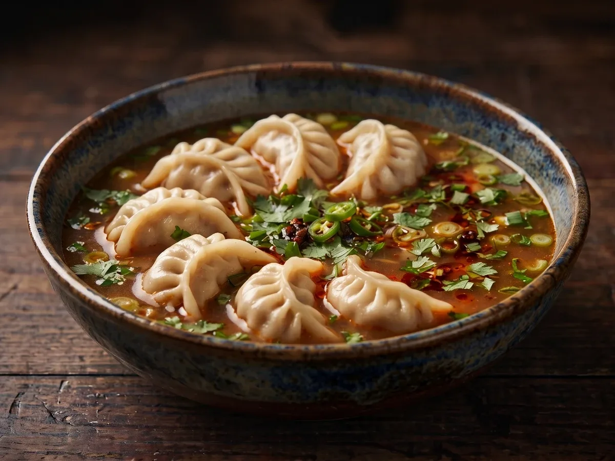 Vegetarische Suppe + Momo