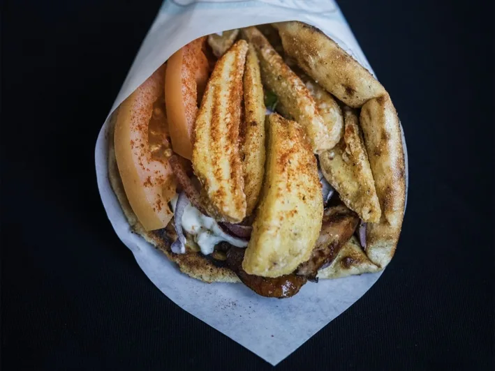 Souvlaki Scharfe Griechische Wurst - Wrap oder Combo
