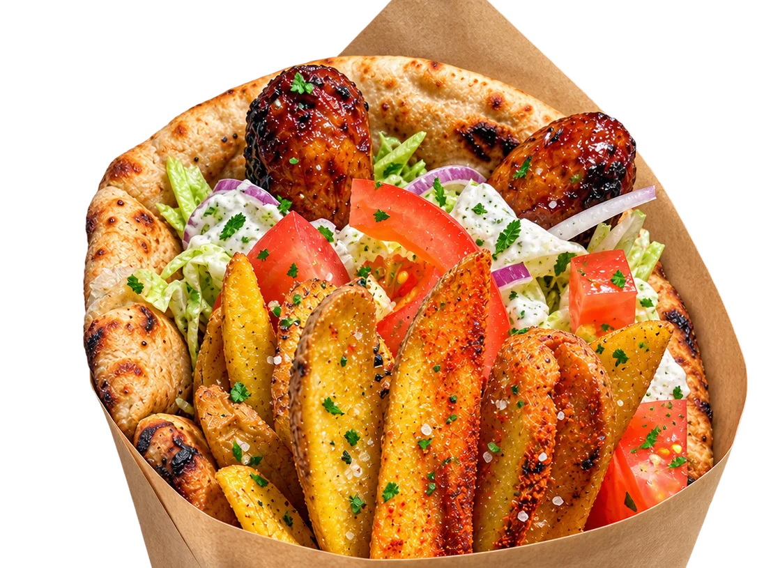 Gigas Souvlaki Hähnchen-Bifteki – Wrap oder Combo.