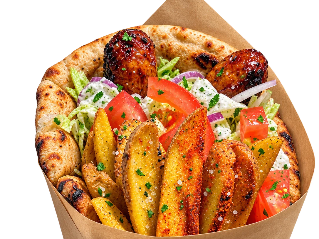 Gigas Souvlaki Hähnchenwurst – Wrap oder Combo